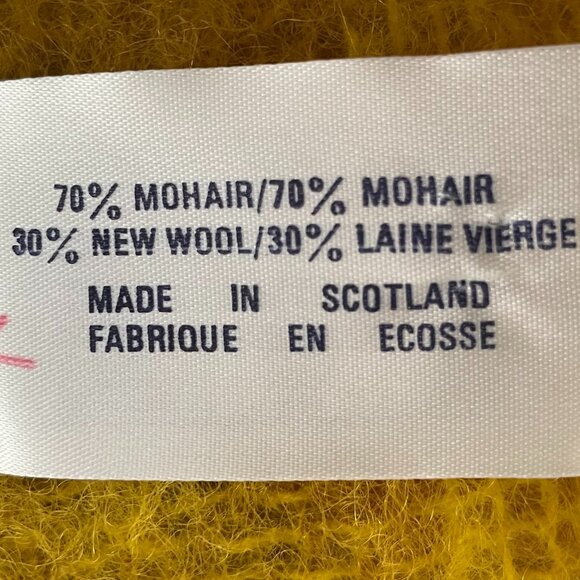 Vintage Made in Scotland Mohair & New Wool Fringed Plaid Wrap/Scarf Gold Brown - Picture 7 of 10
